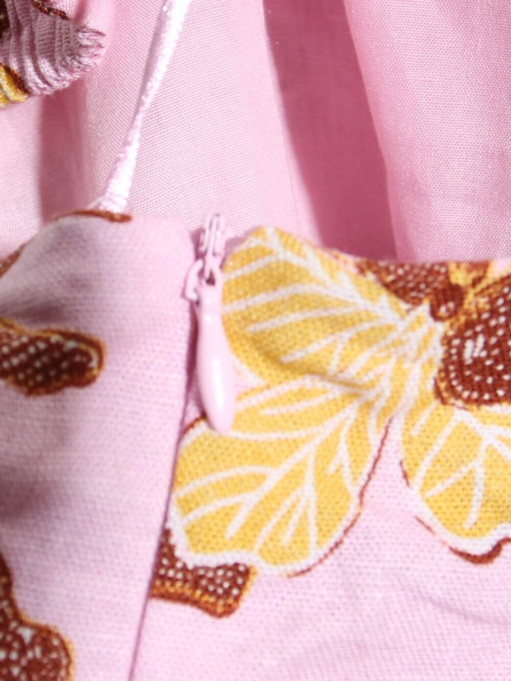 House of Harlow 1960 Linen Blend Pink Tropical Print Midi Dress Floral Sz Large - Picture 11 of 13